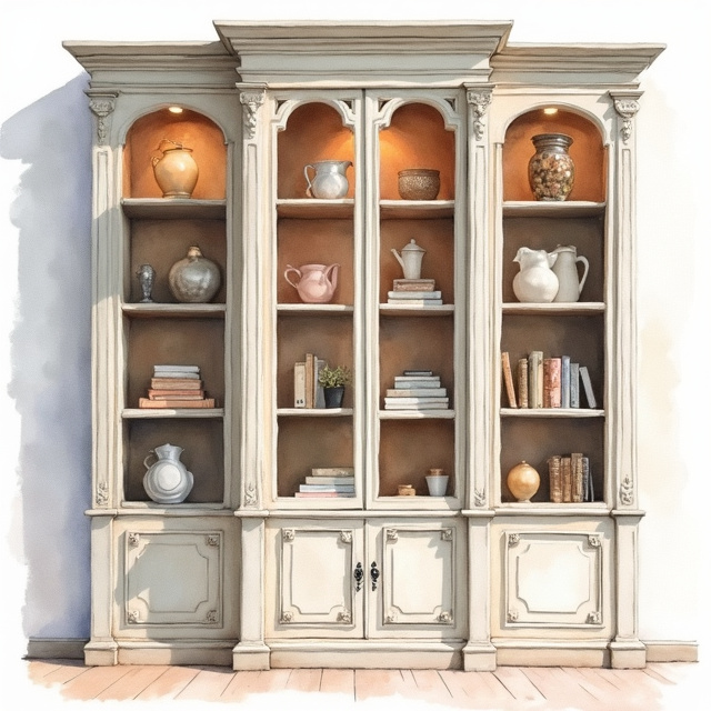 Luxury Bookcases with Glass Doors