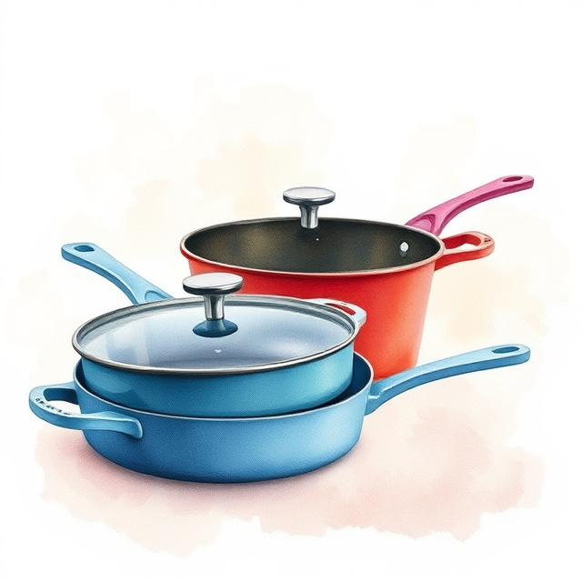 Enamel Coated Cast Iron Pans