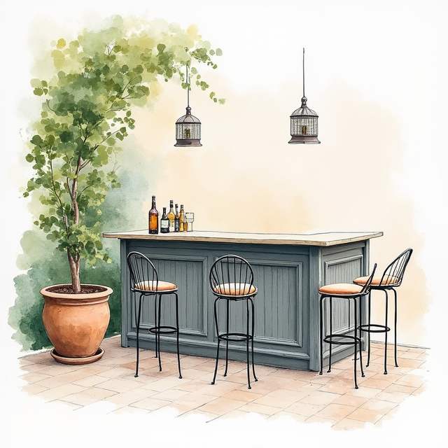 Luxury Metal Outdoor Bar Sets
