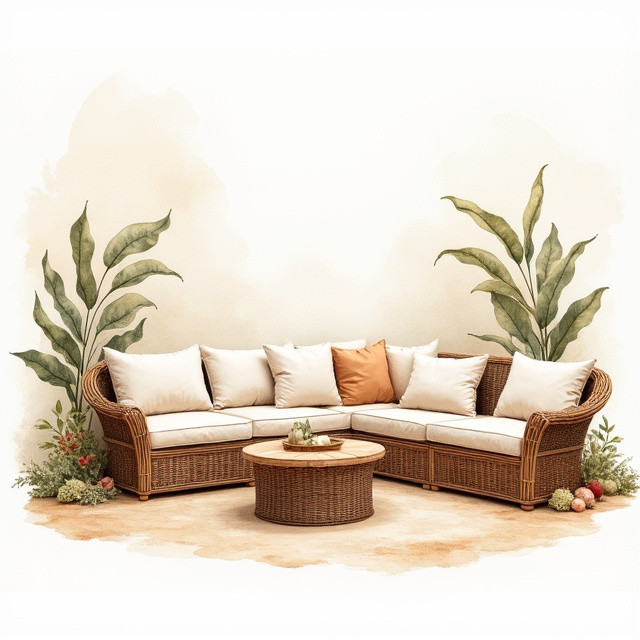 Wicker Sectional Sets