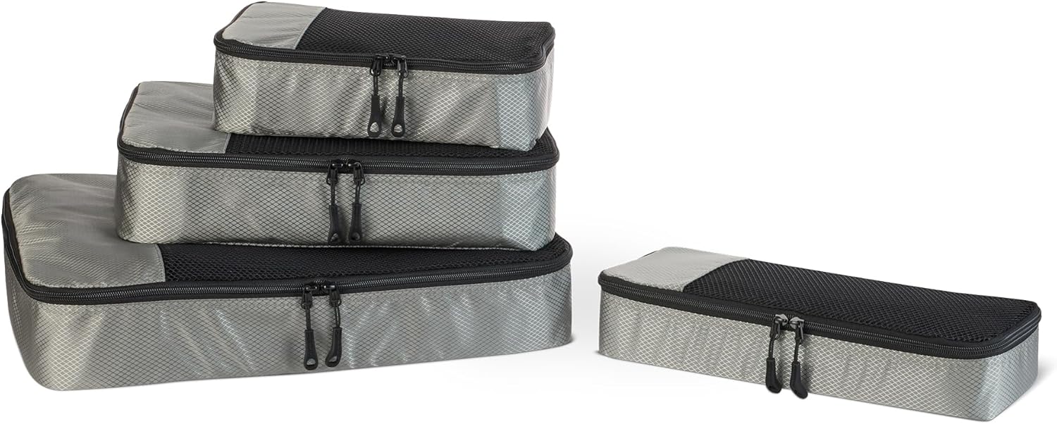 Amazon Basics 4 Piece Packing Travel Organizer Cubes Set