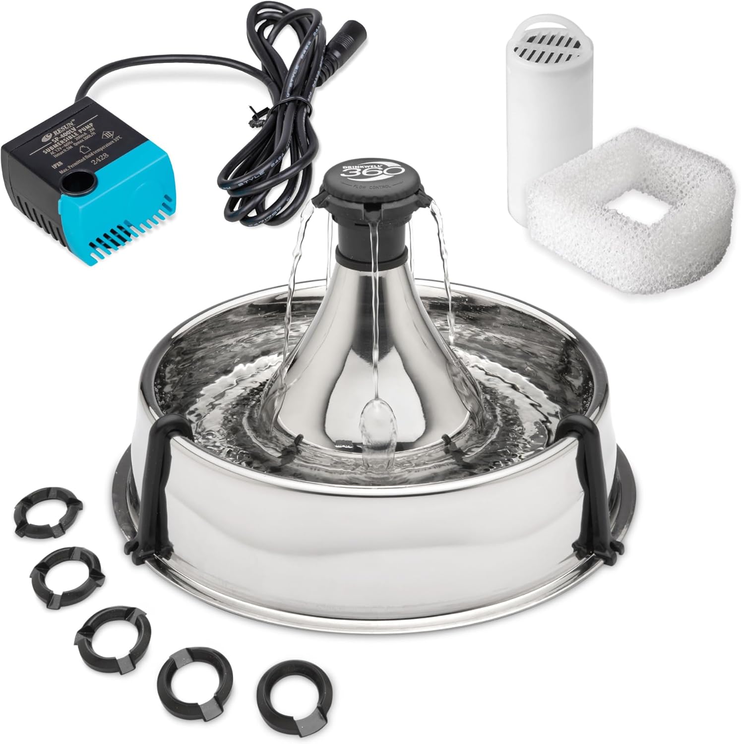 PetSafe Drinkwell 360 Multi-Pet Stainless Steel Water Fountain