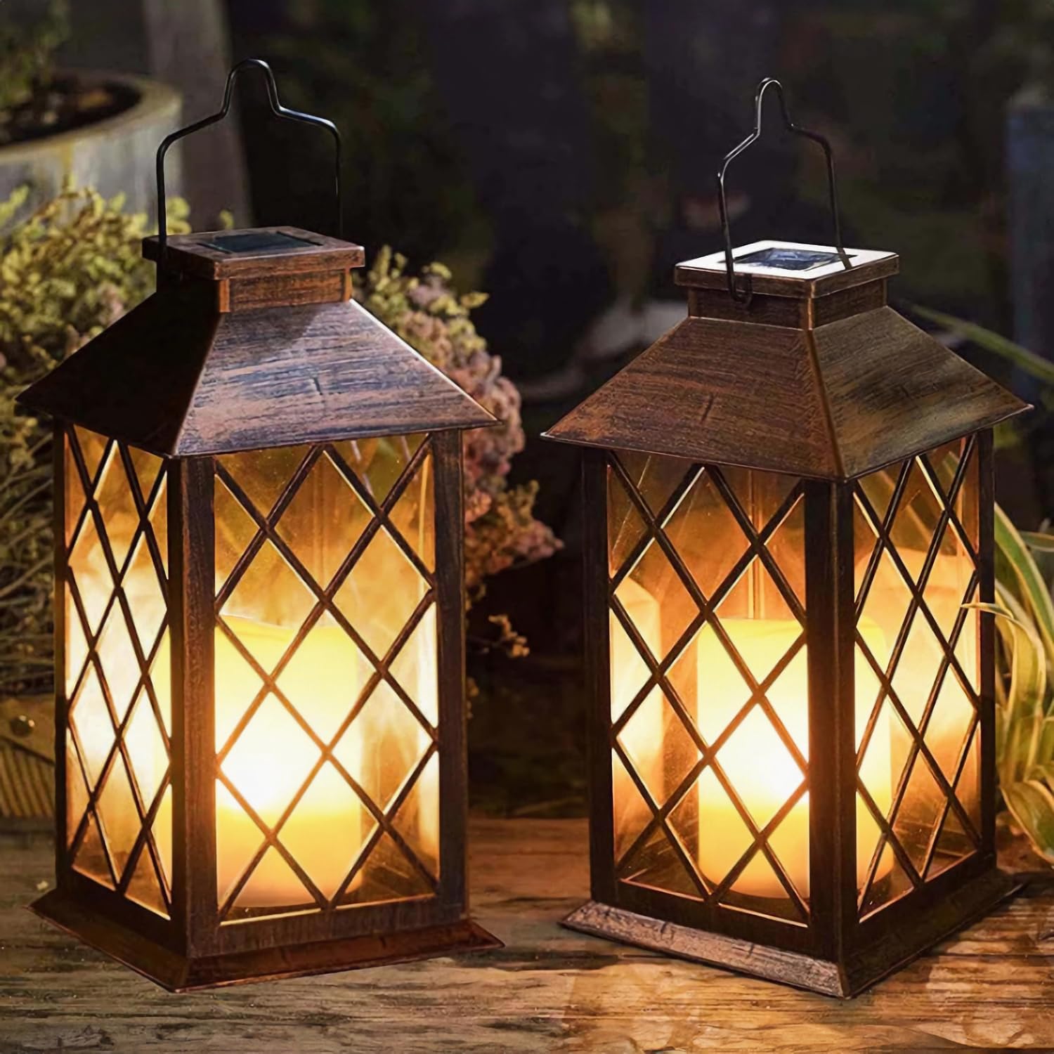 TomCare Solar Lights Decorative Metal Solar Lantern