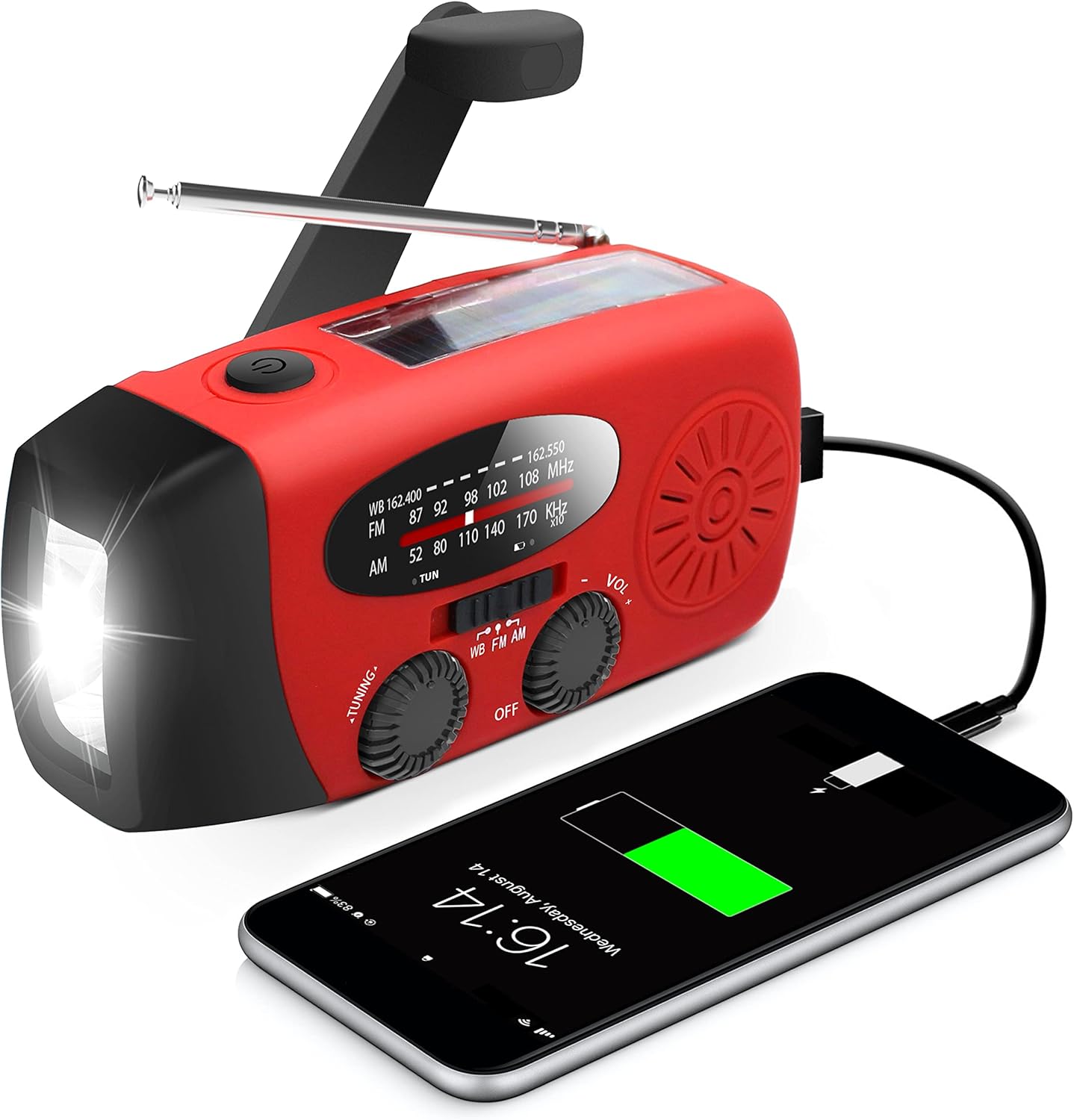 RunningSnail Solar Crank NOAA Weather Radio