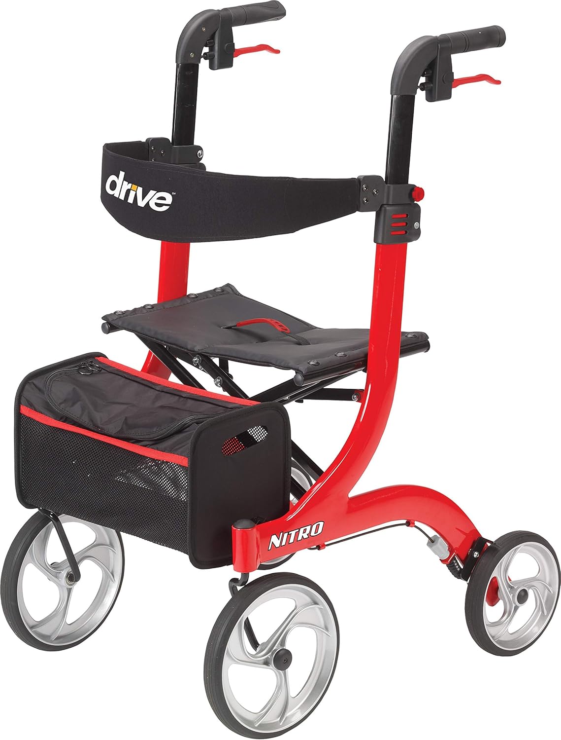 Drive Medical Nitro Euro Style Red Rollator Walker