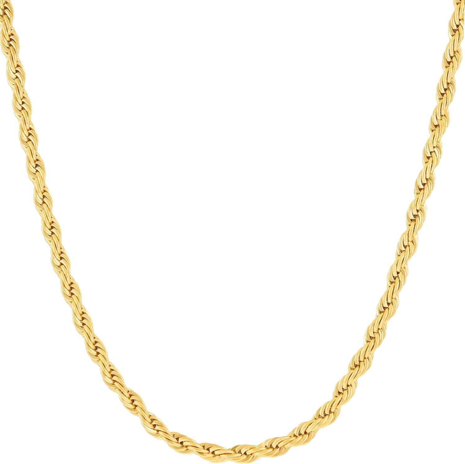 Lifetime Jewelry 1mm Rope Chain Necklace 24k Real Gold Plated