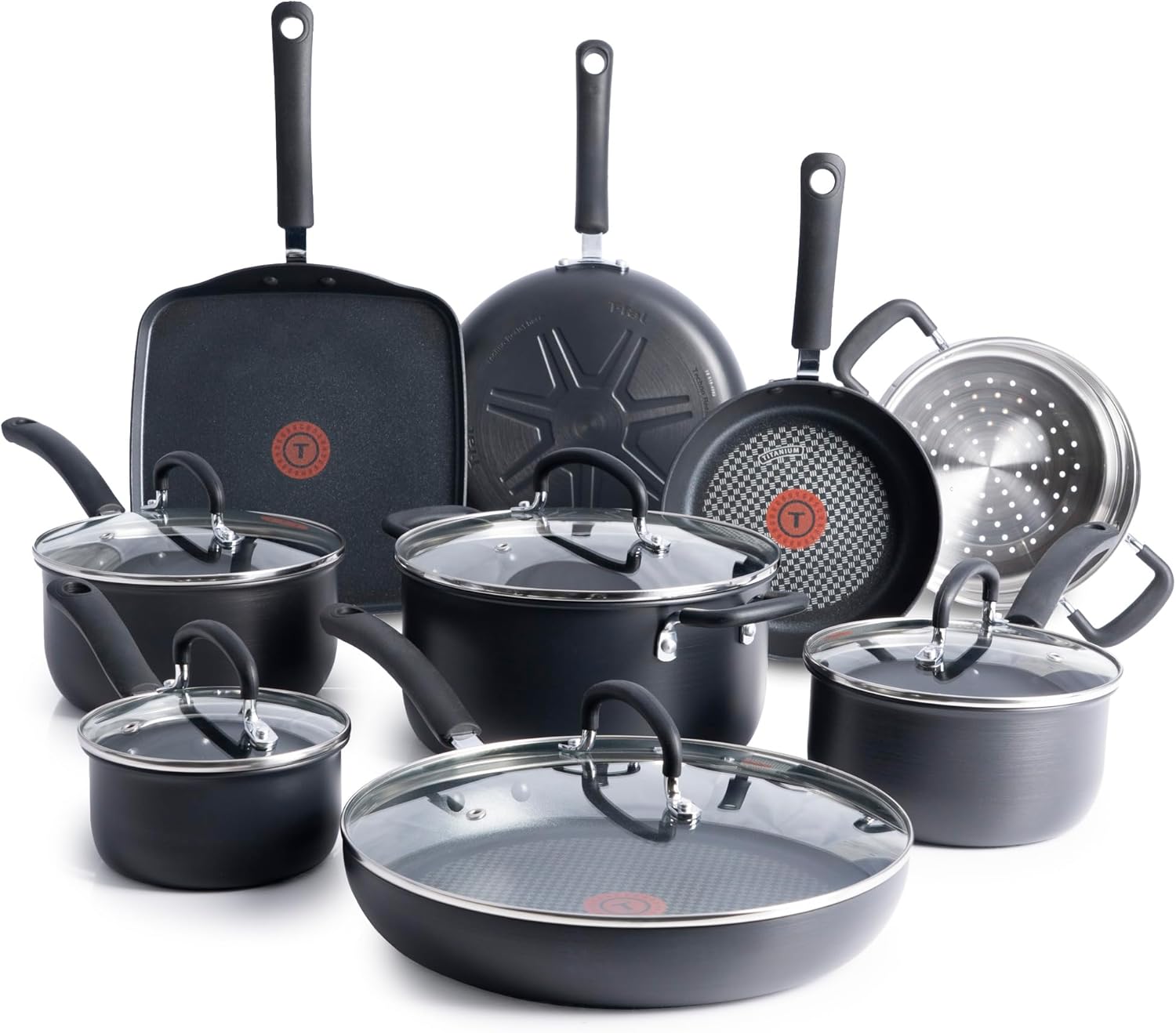 T-fal E765SH Ultimate Hard Anodized Nonstick 17 Piece Cookware Set