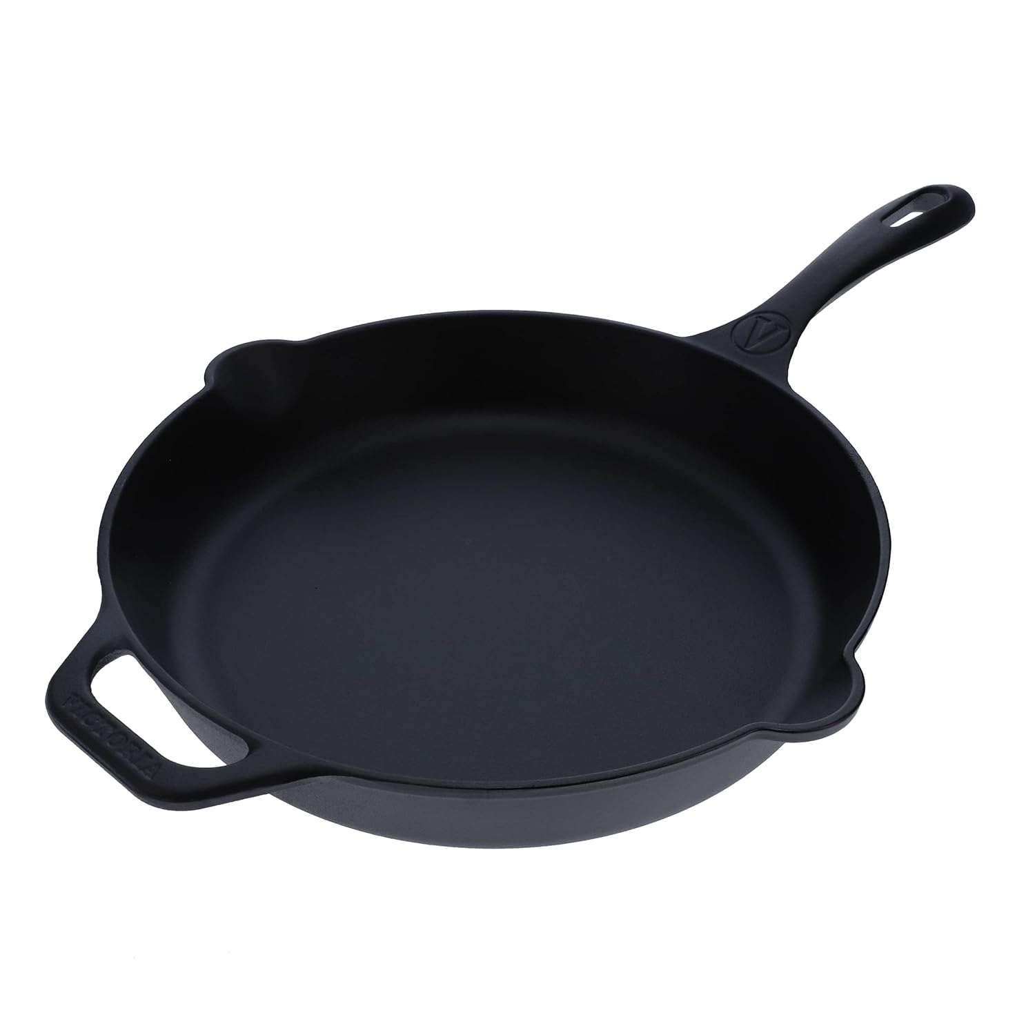 Victoria Cast Iron Skillet Large Frying Pan with Helper Handle