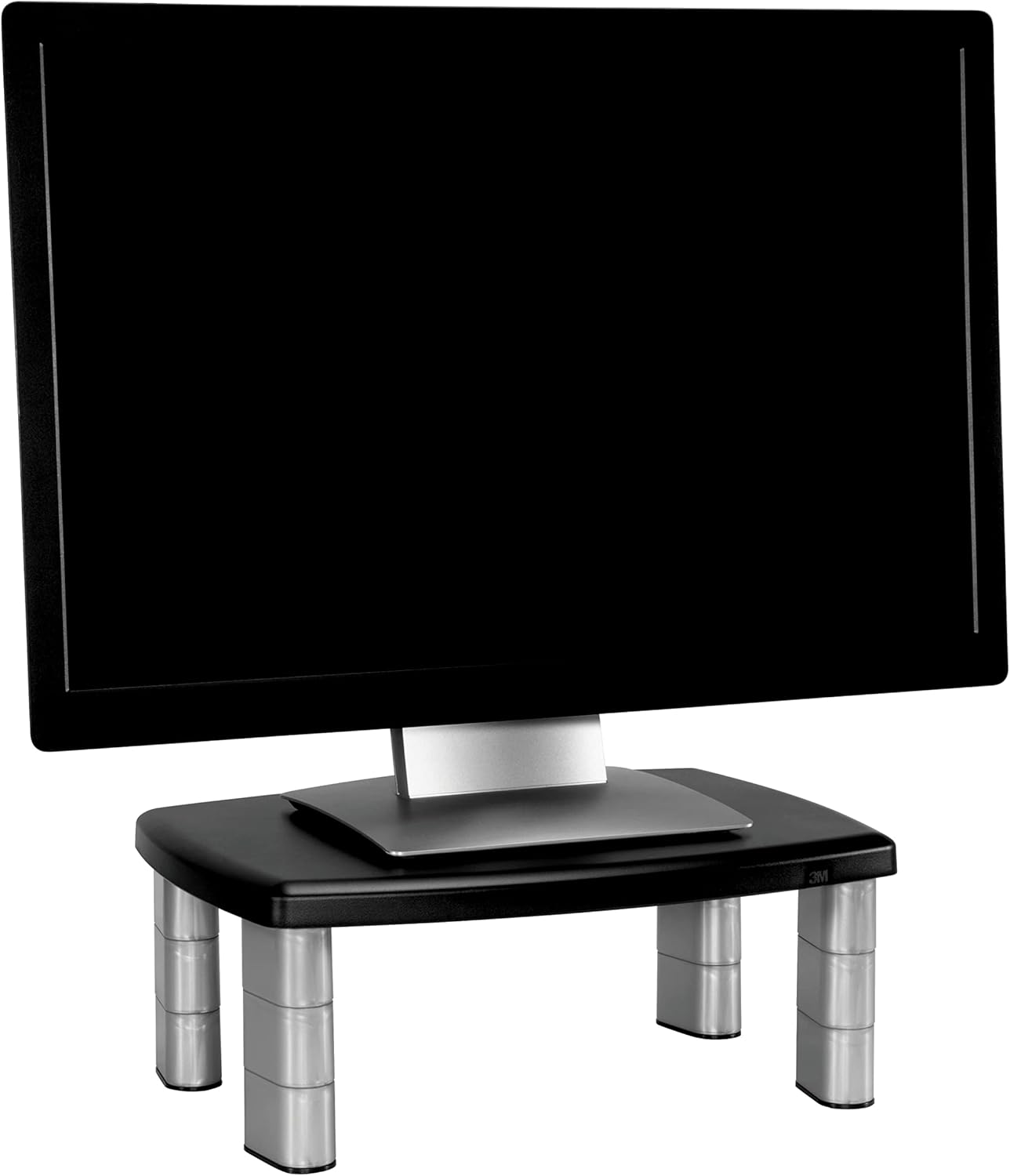 3M Adjustable Monitor Stand, Silver/Black