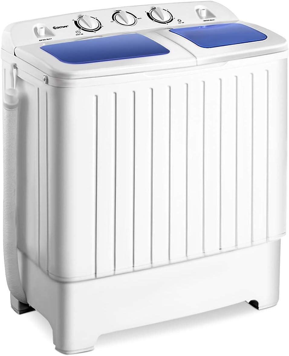 Giantex Portable Mini Compact Twin Tub Washing Machine 17.6lbs Washer Spain Spinner