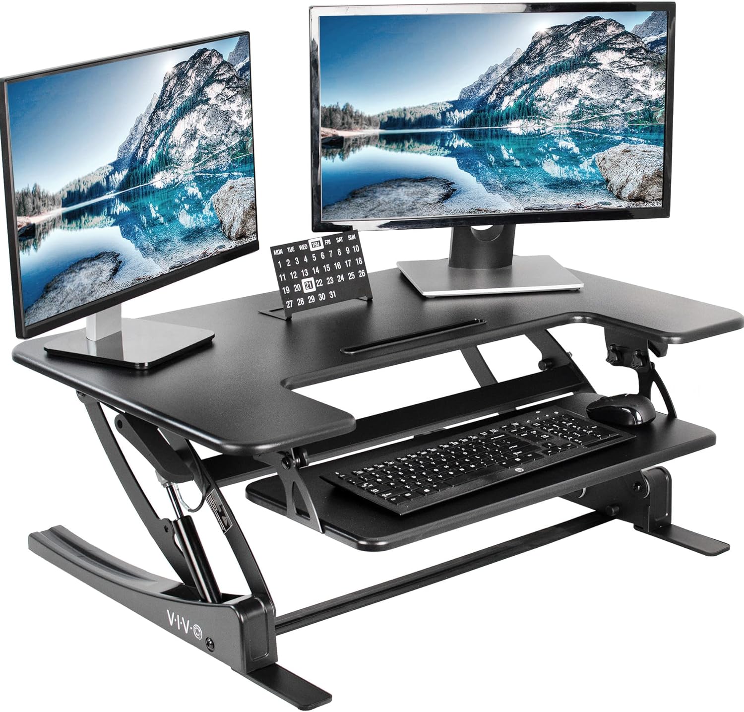 VIVO Black Height Adjustable 36 inch Stand up Desk Converter