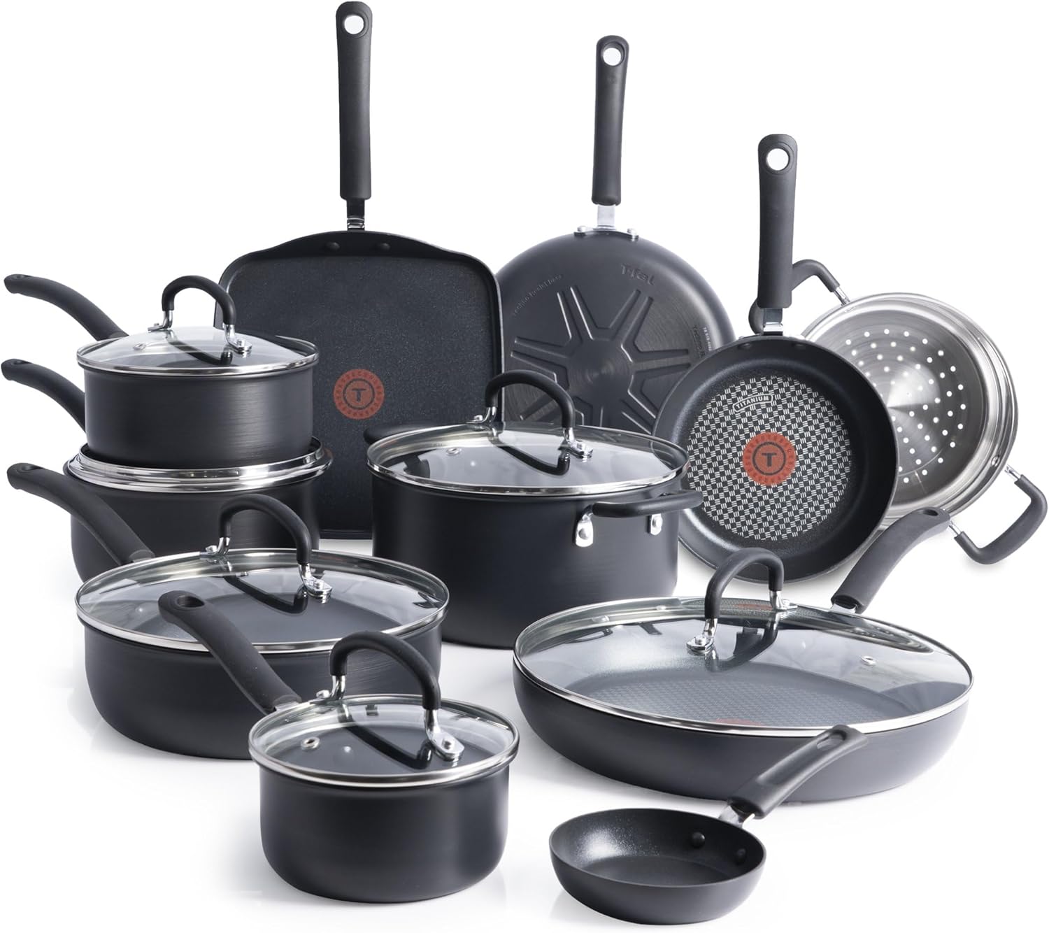 T-fal E765SH Ultimate Hard Anodized Nonstick 17 Piece Cookware Set