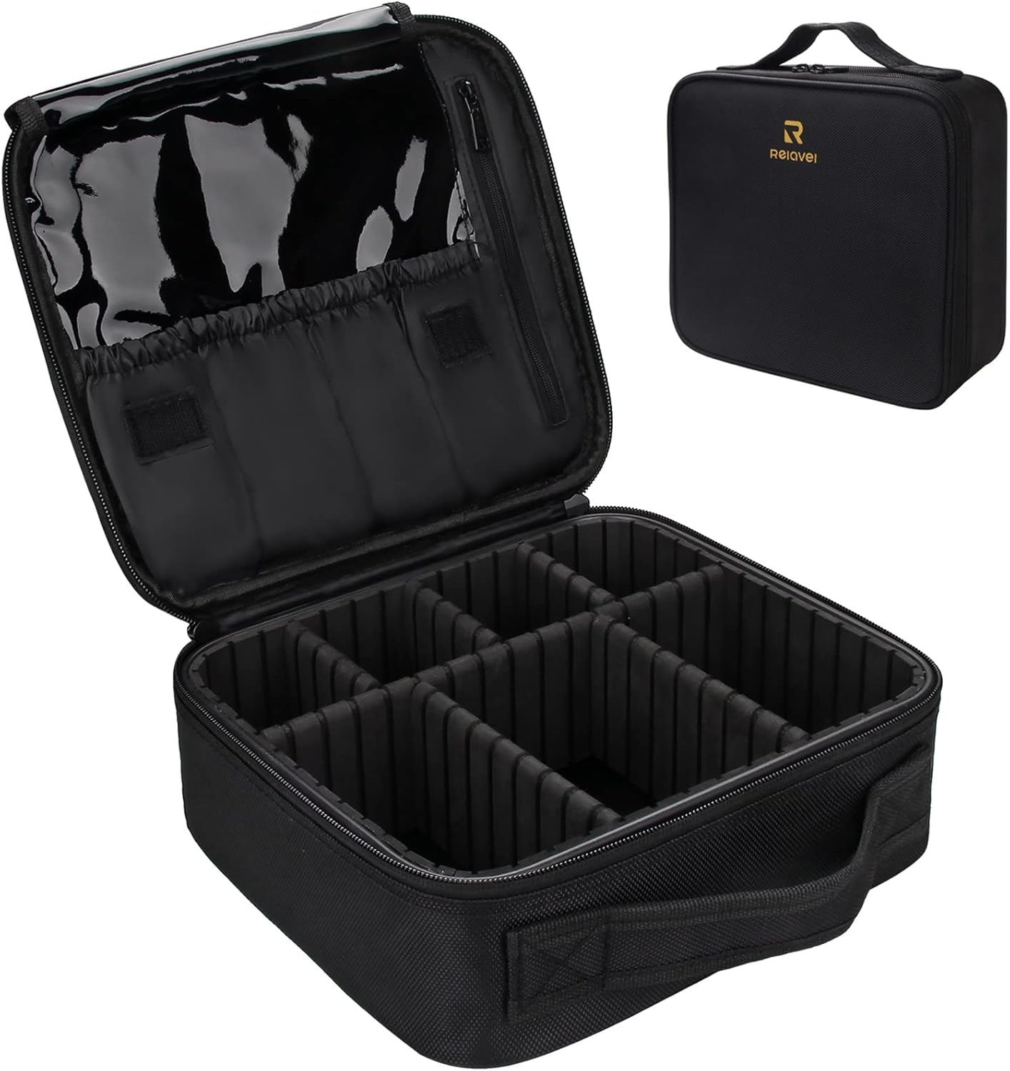 Relavel Travel Makeup Train Case Makeup Cosmetic Case Organizer