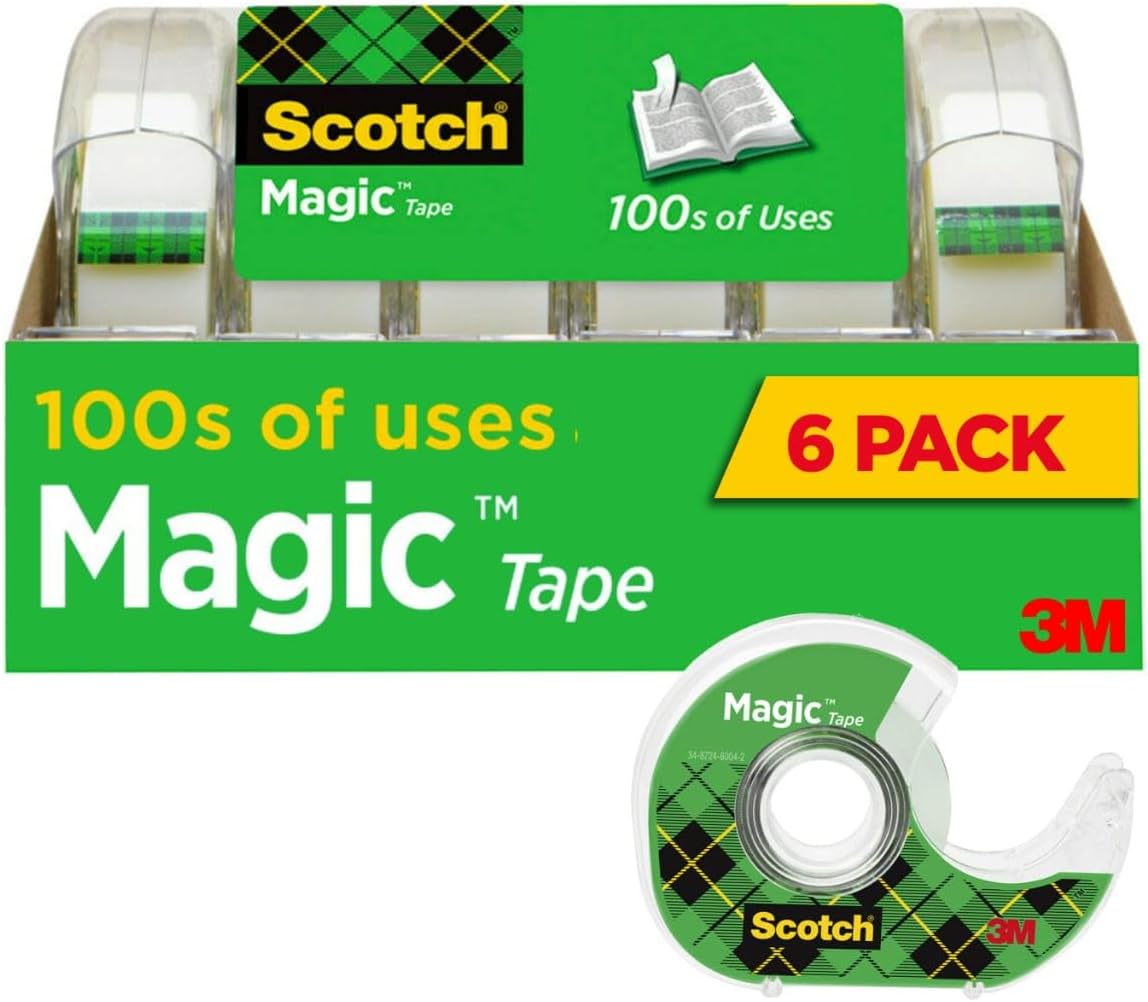 Scotch Magic Tape, 6 Rolls, Numerous Applications, Invisible, Engineered for Office and Home Use