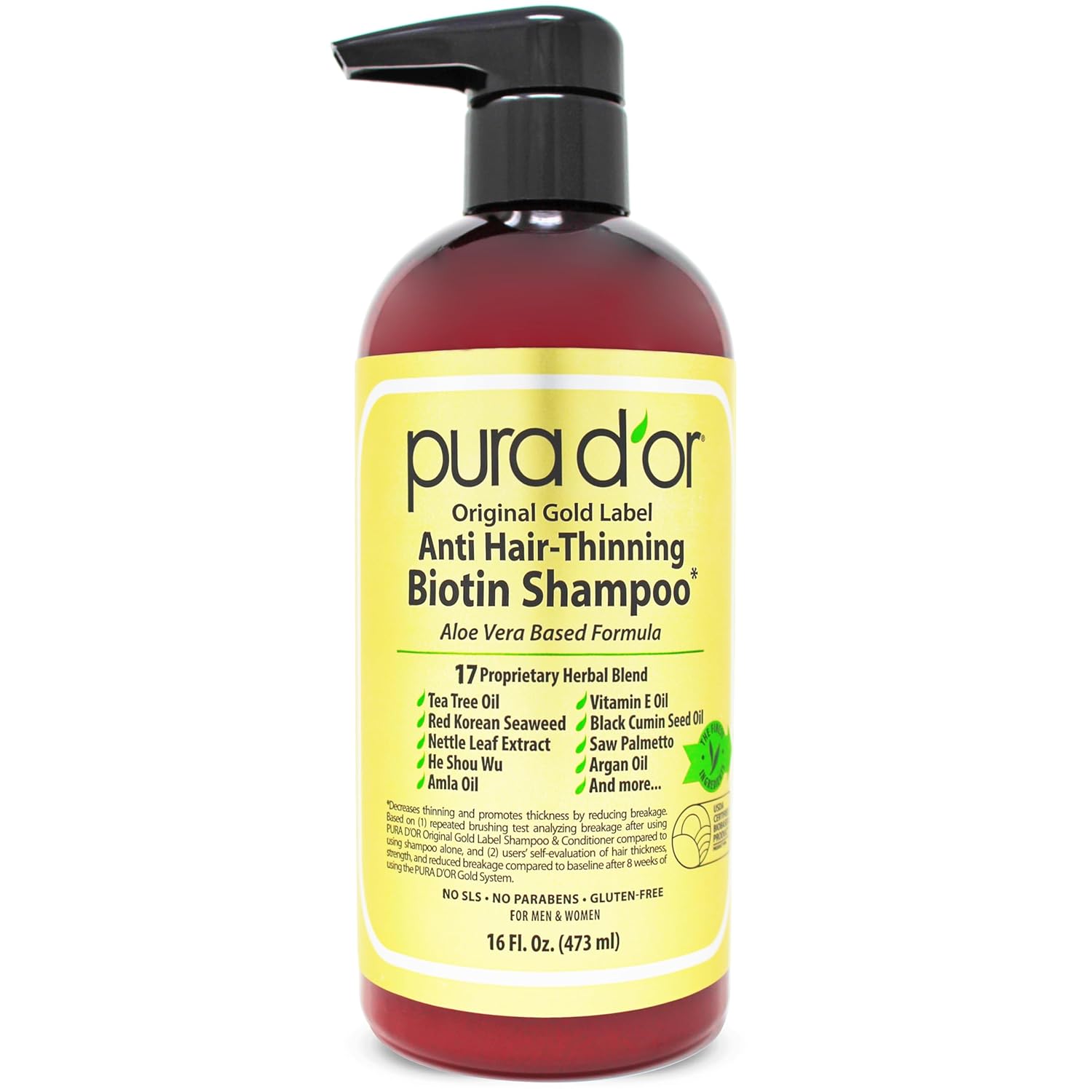 PURA D'OR Original Gold Label Anti-Thinning Biotin Shampoo