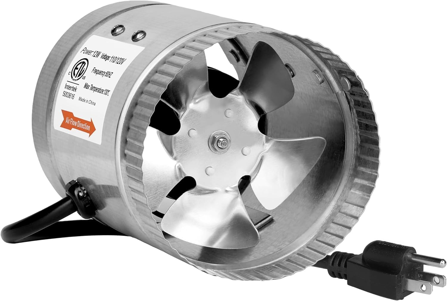 iPower 4 Inch 190 CFM Inline Duct Ventilation Fan