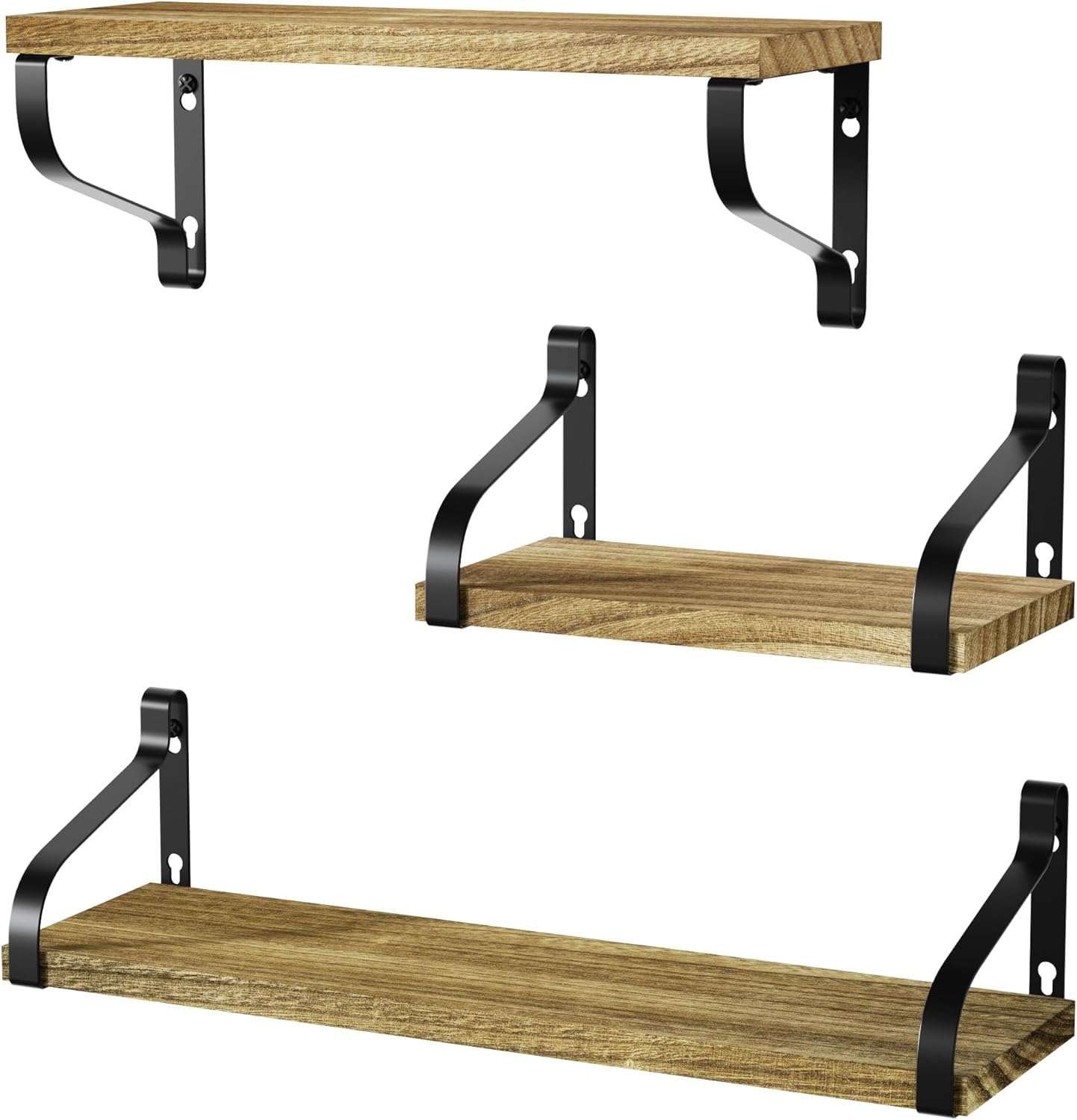 Love-KANKEI Floating Shelves Wall Mounted Set of 3