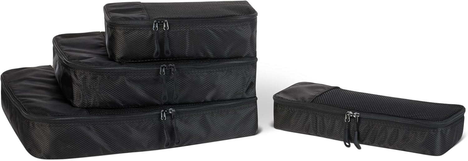 AmazonBasics 4 Piece Packing Travel Organizer Cubes Set