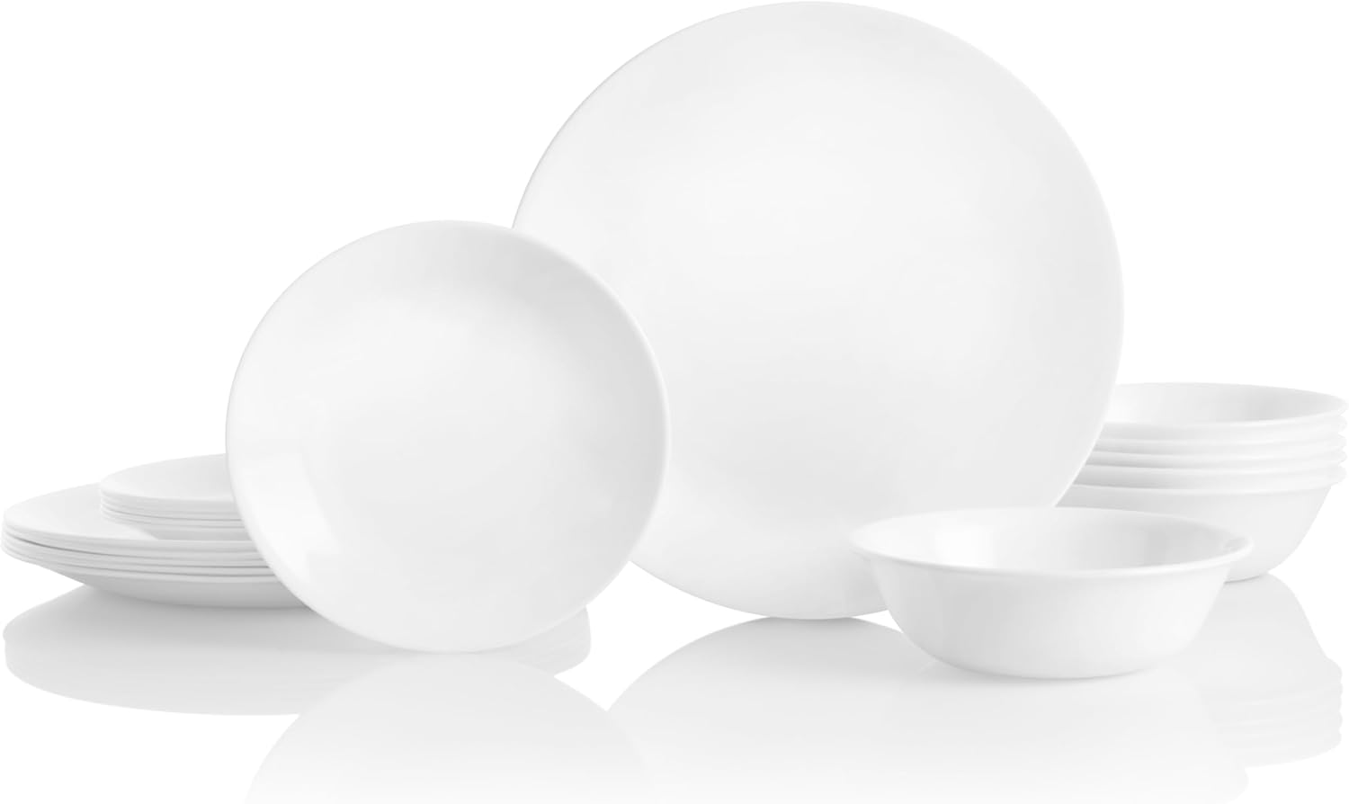 Corelle Service for 6, Chip Resistant, Winter Frost White Dinnerware Set