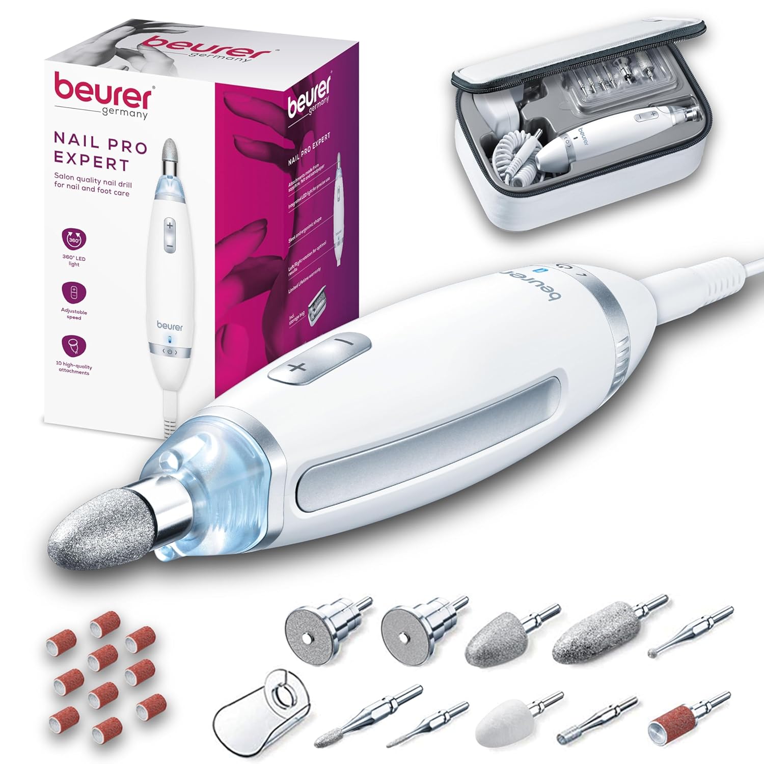 Beurer 24-piece Professional Manicure & Pedicure Nail Drill Kit