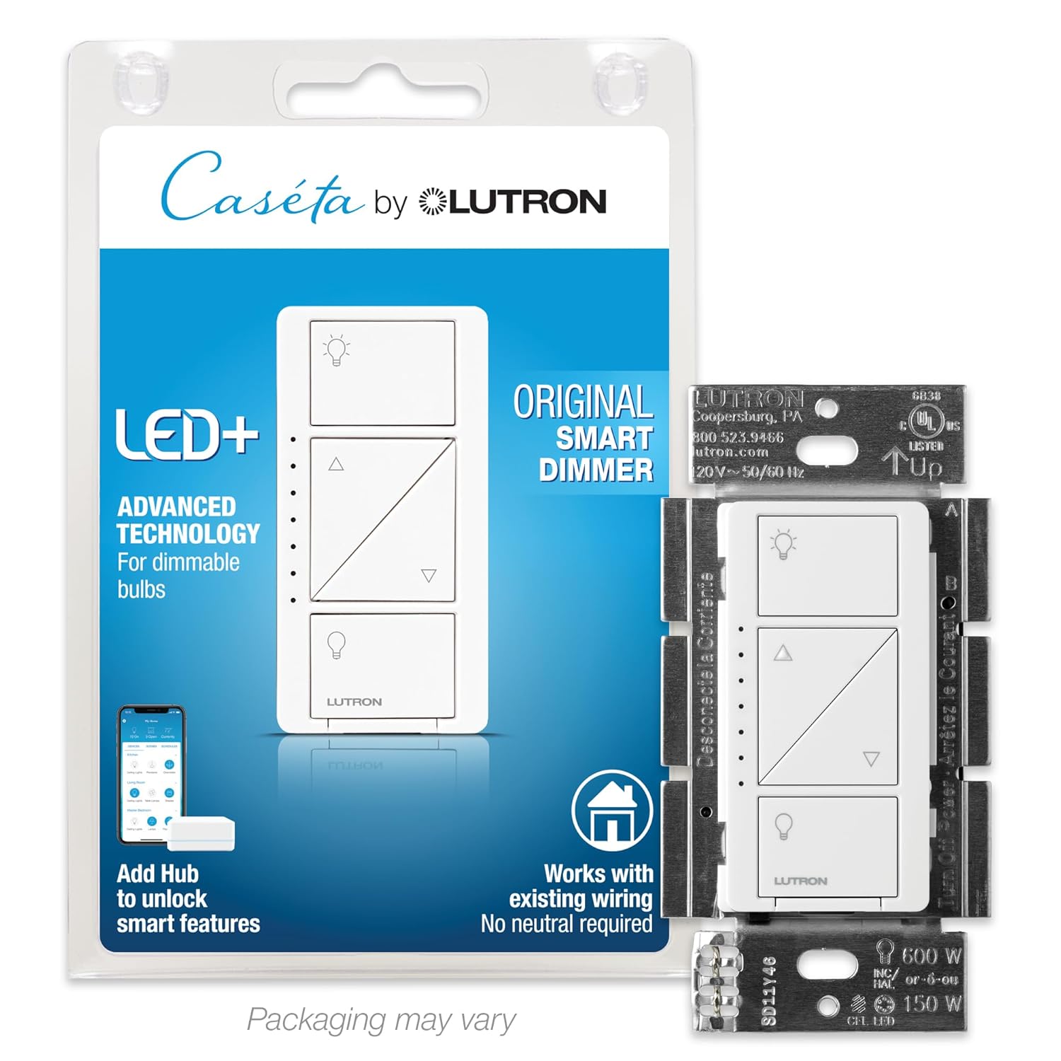 Lutron Caseta Wireless Smart Lighting Dimmer Switch
