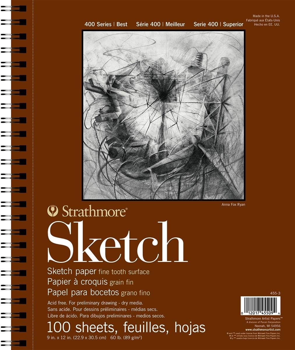 Strathmore 400 Series Sketch Pad, 9x12, White, 100 Sheets