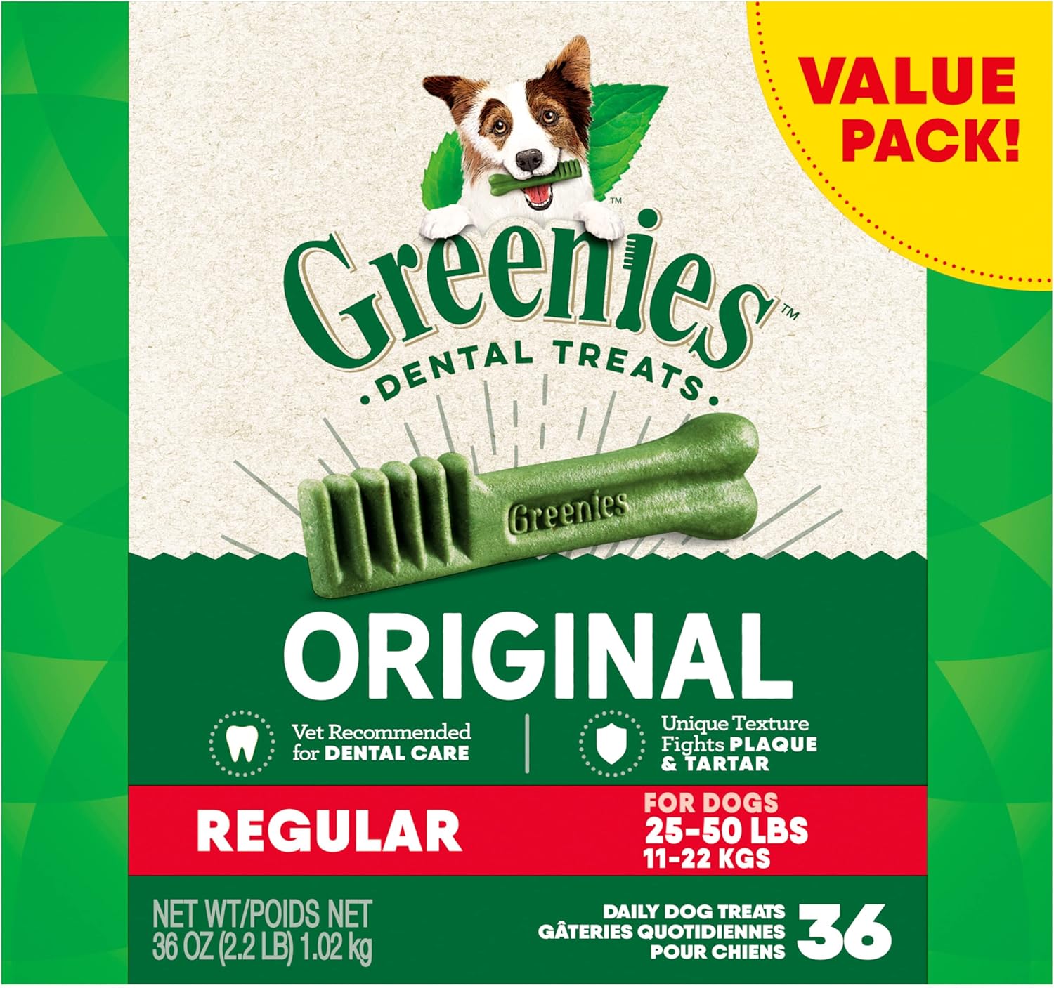 Greenies Original Regular Natural Dental Dog Treats
