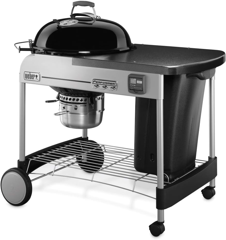 Weber 15501001 Performer Deluxe Charcoal Grill, 22-Inch, Touch-N-Go gas ignition system, Copper