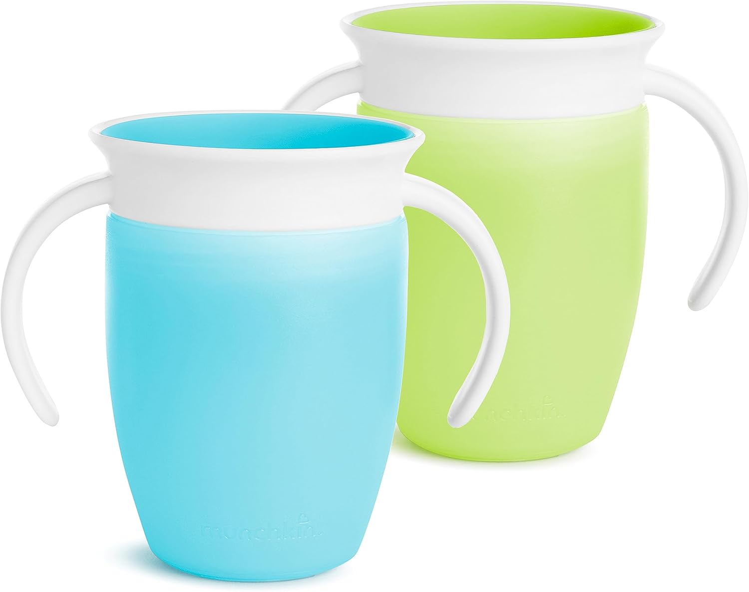Munchkin Miracle 360 Trainer Cup, Green/Blue, 7 Oz, 2 Count