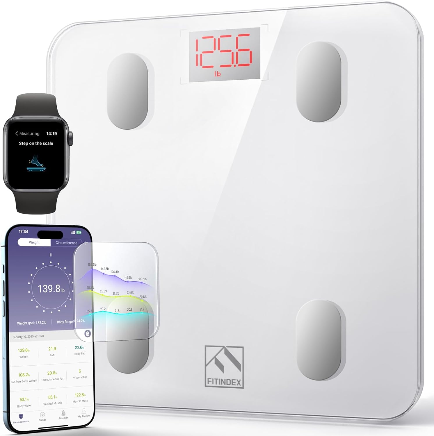 FITINDEX Bluetooth Body Fat Scale