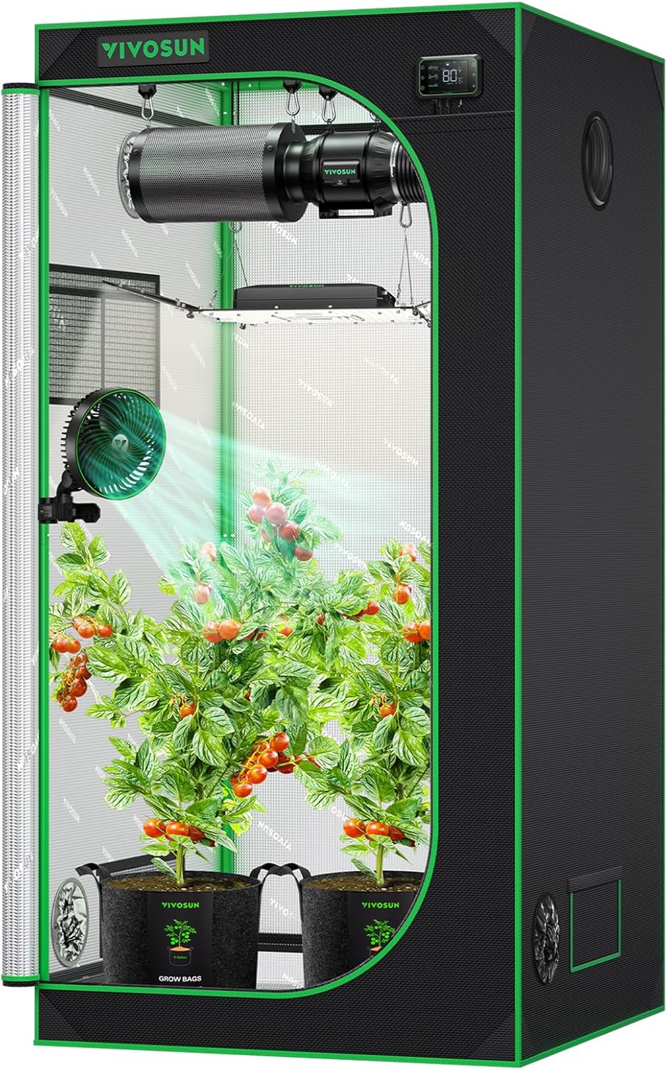 VIVOSUN 48”x48”x80” Mylar Hydroponic Grow Tent