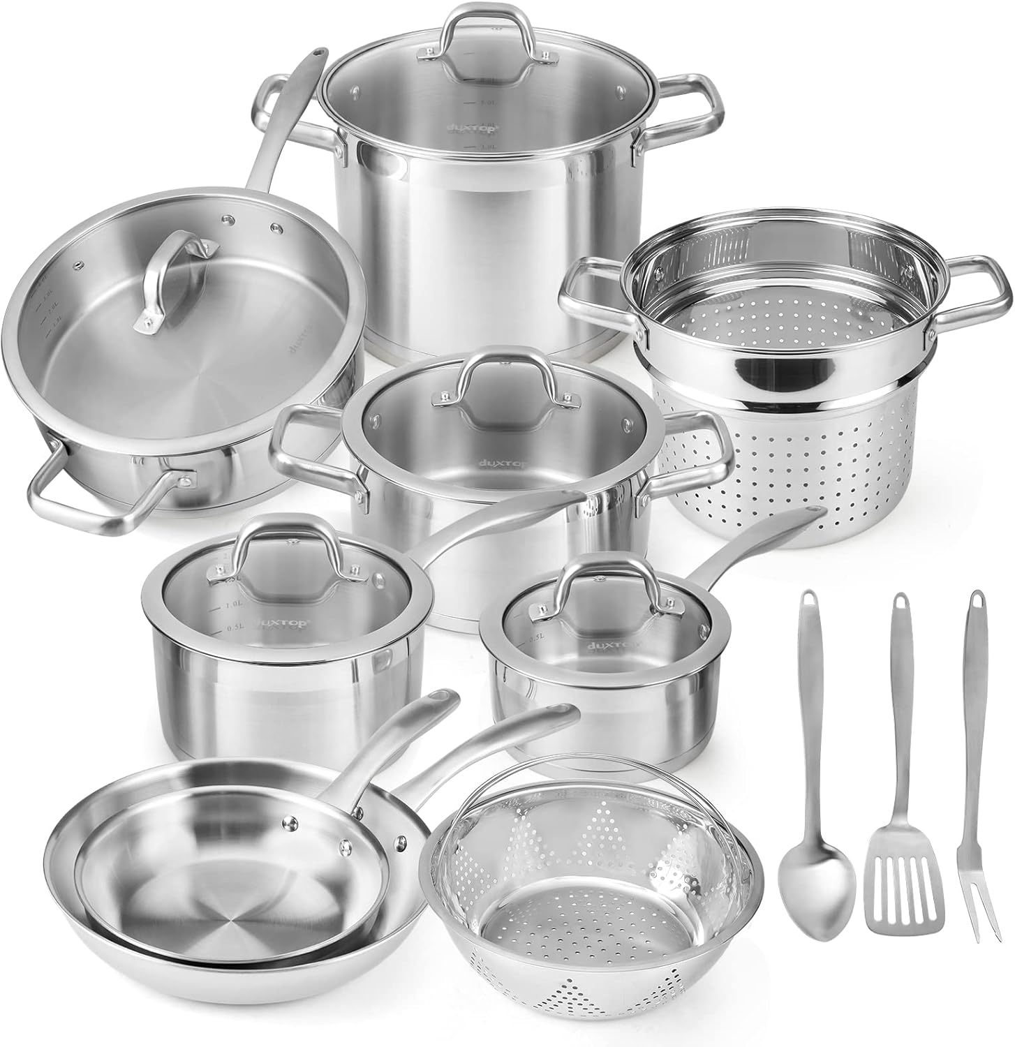 Duxtop Professional Stainless Steel Pots and Pans Set, 17PC Induction Cookware Set
