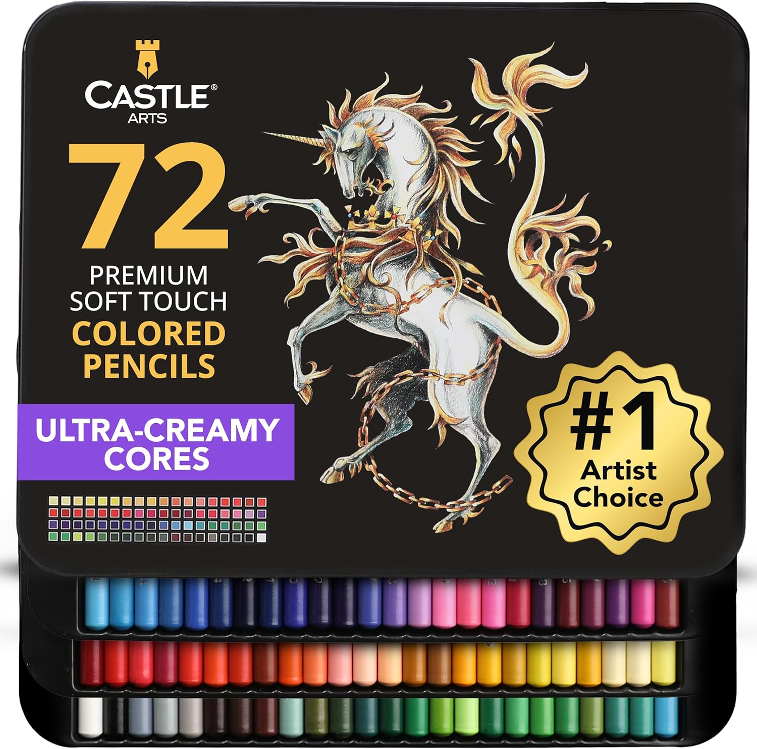 Castle Art Supplies 120 Colored Pencil Set for artists