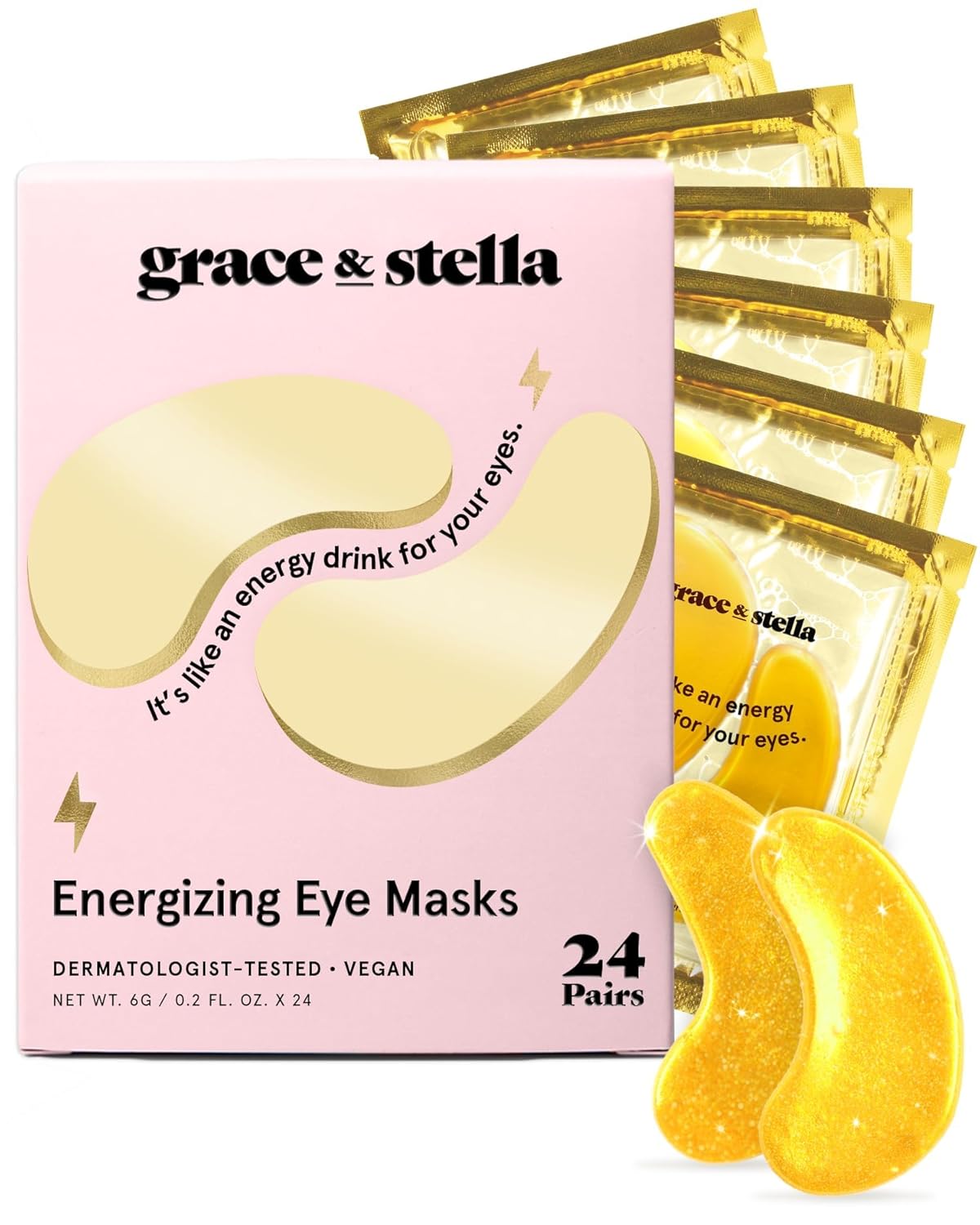 Grace & Stella Anti-Wrinkle + Energizing Gold Collagen Eye Masks