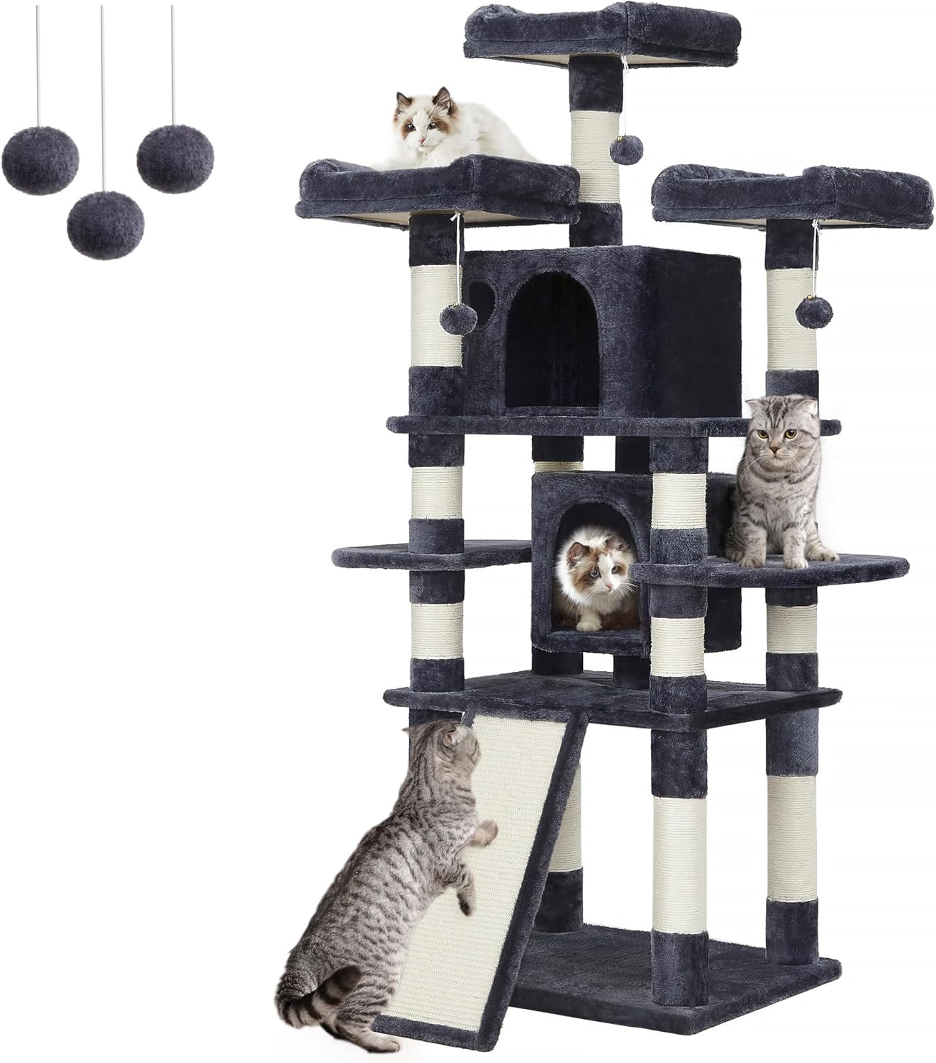 FEANDREA 34.6 inches Cat Tree with Sisal-Covered Scratching Posts