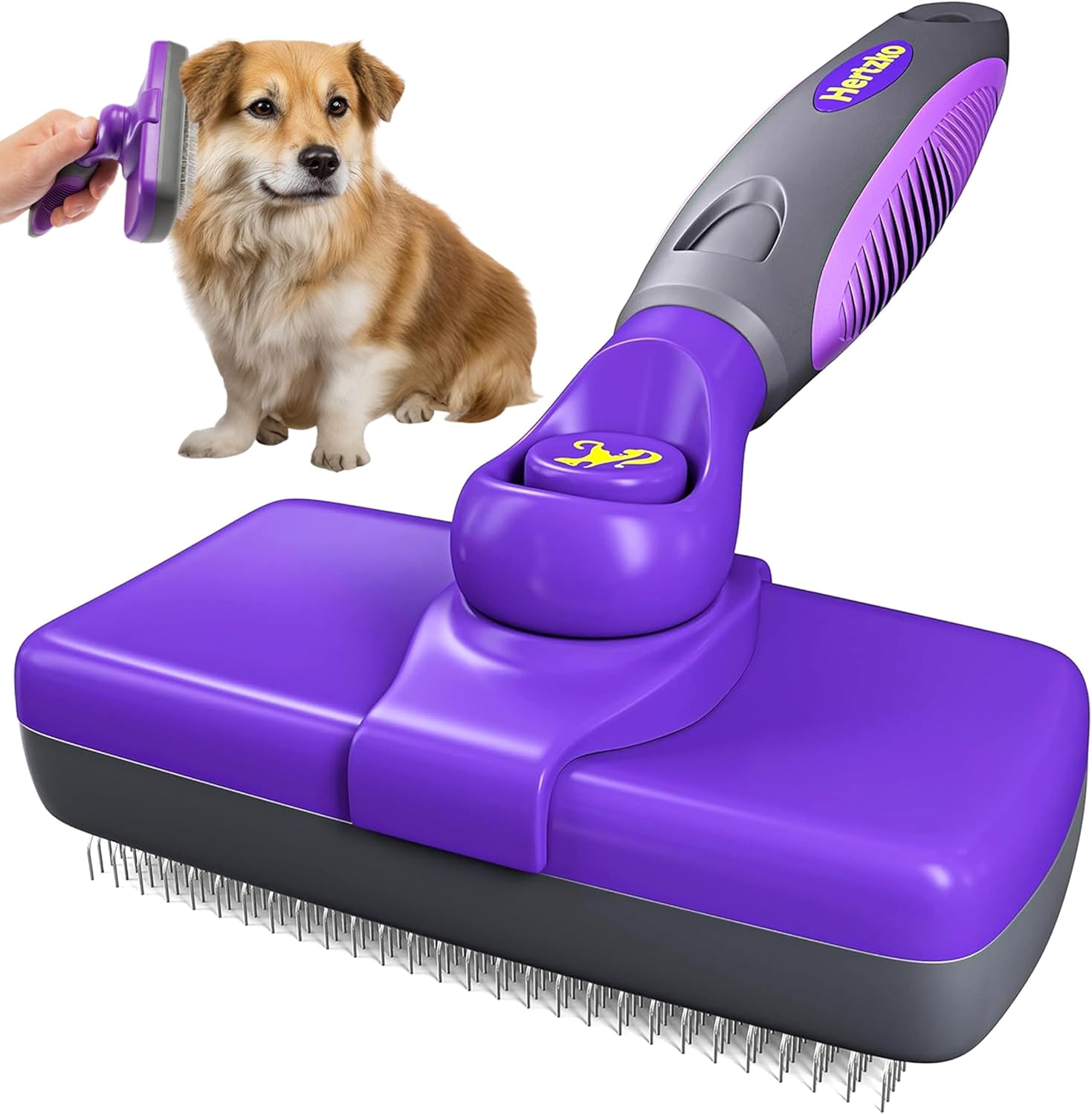 Hertzko Self Cleaning Slicker Brush