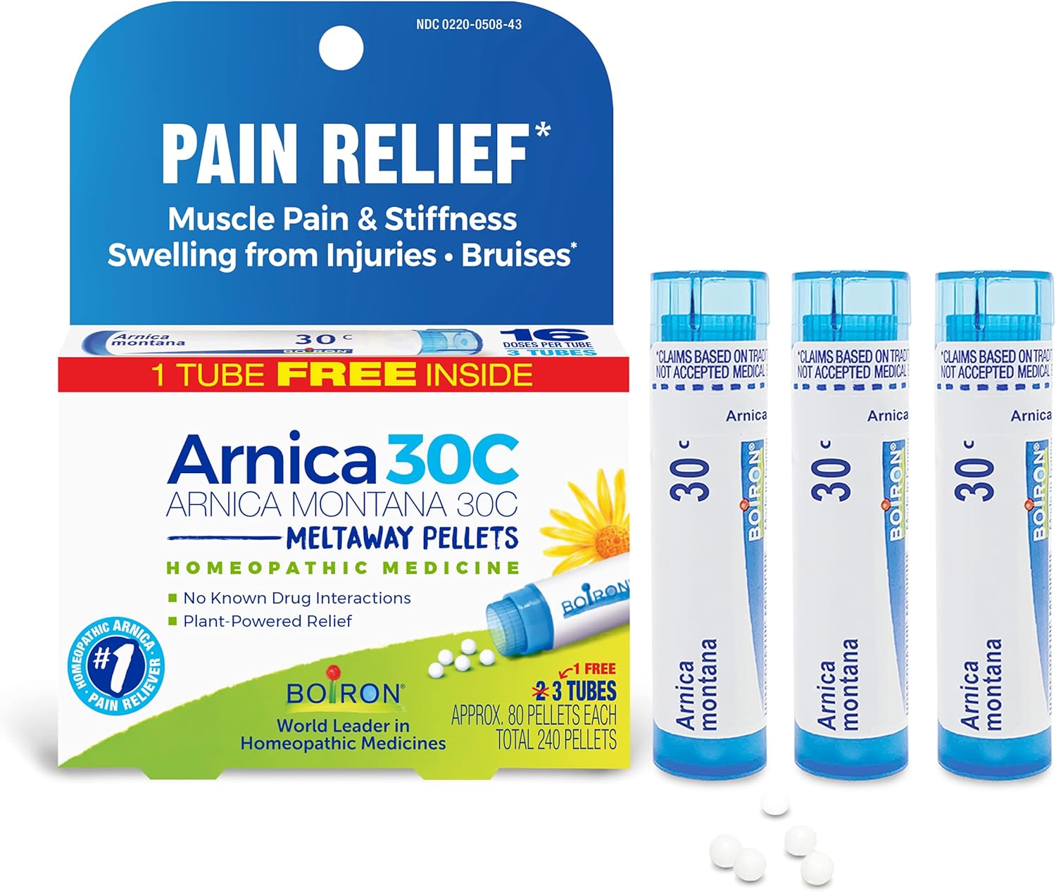 Boiron Arnica Montana 30C 3 Tubes Homeopathic Medicine for Pain Relief