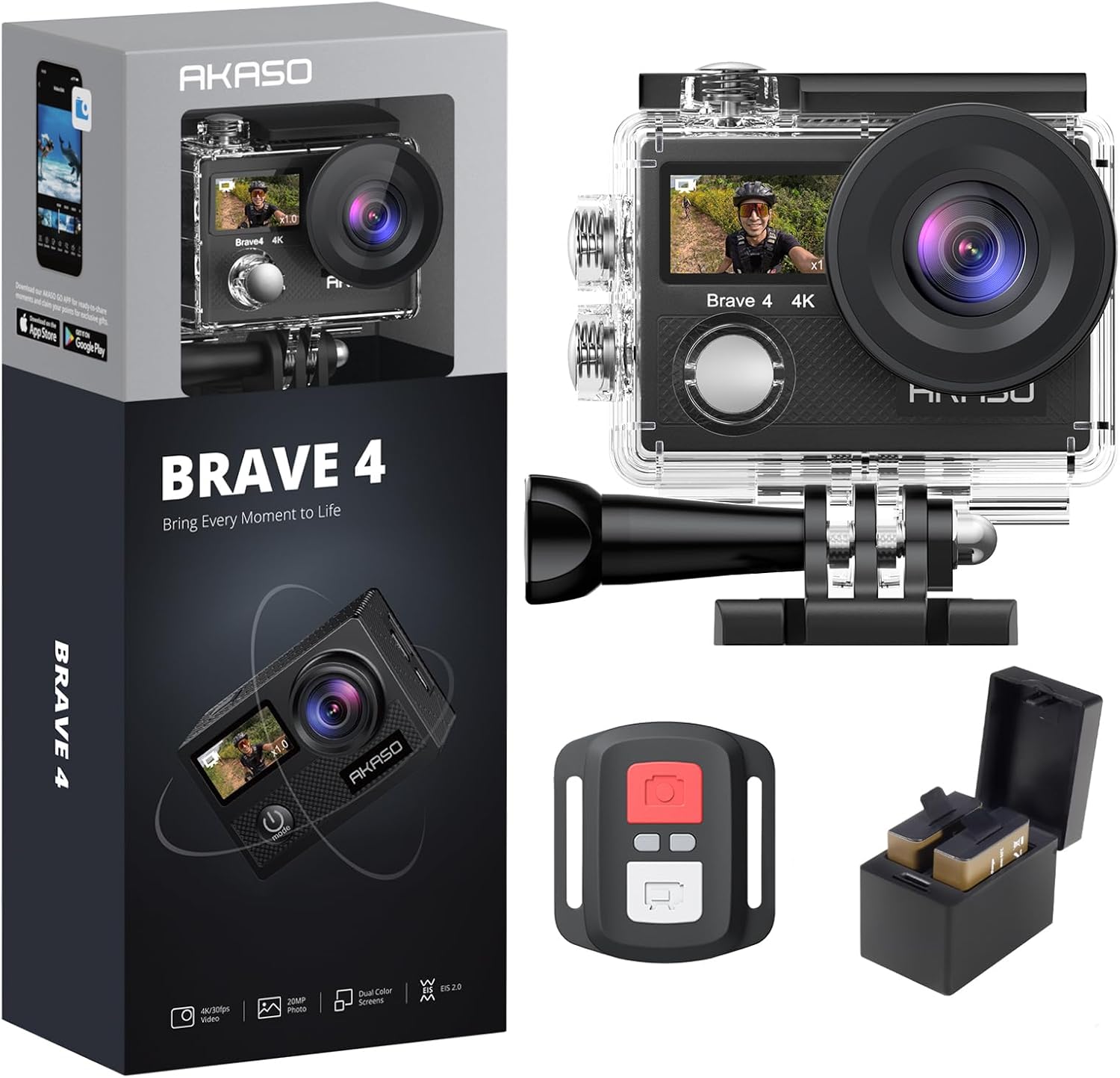 AKASO Brave 4 4K 20MP WiFi Action Camera