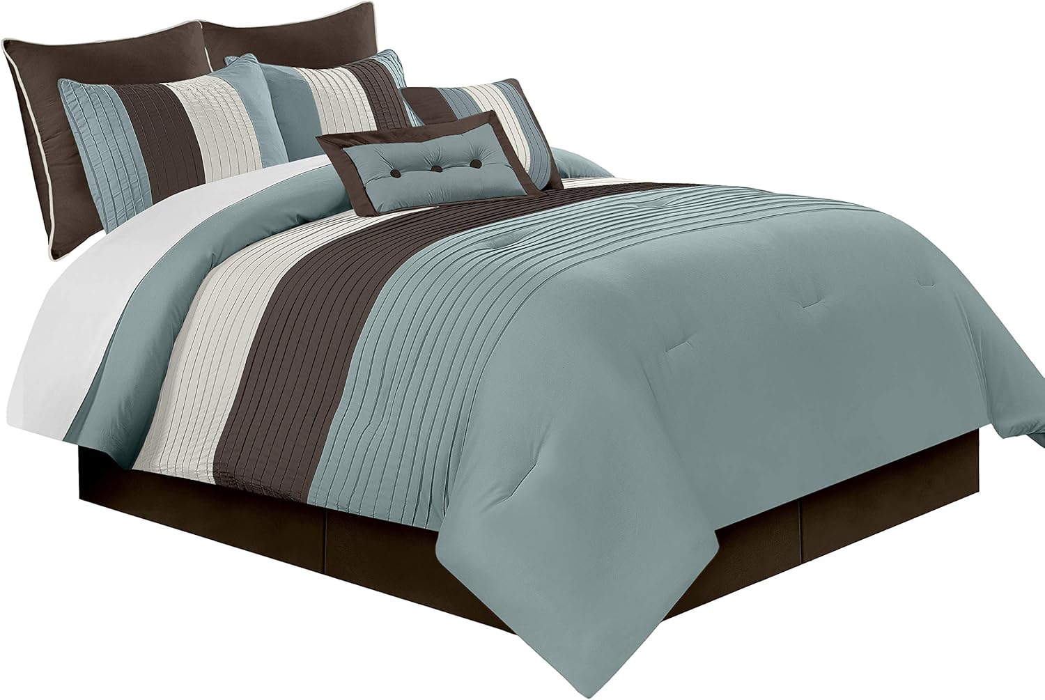 Chezmoi Collection 7-Piece Jacquard Floral Comforter Set