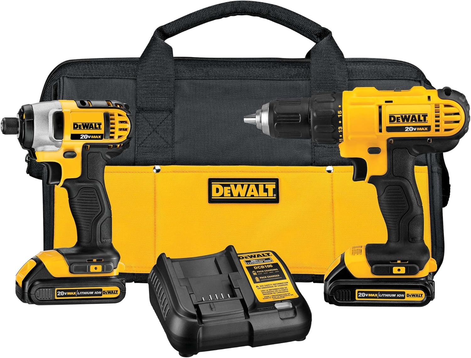 DEWALT 20V MAX Cordless Drill Combo Kit, 2-Tool (DCK240C2)