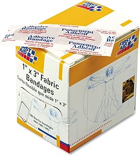 First Aid Only G122 1 x 3 Inch Fabric Bandages, First Aid Kit Refill Supplies for Business, Worksite, and Home, 100 Count