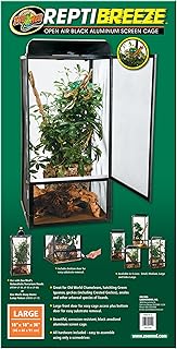 Zoo Med ReptiBreeze Open Air Screen Cage, Large, 18 x 18 x 36-Inches