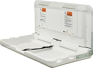 ECR4Kids Horizontal Wall-Mounted Changing Station, Baby Changer, White Granite
