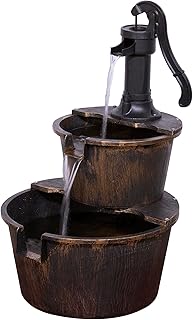 Rustic 2-Tiered Outdoor Fountain