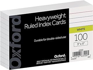 Oxford Heavyweight White Index Cards