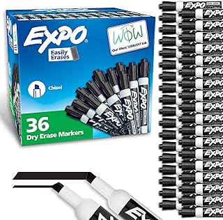 EXPO Black Chisel Tip Markers