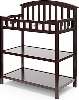 Graco Changing Table with Water-Resistant Changing Pad (Espresso) – GREENGUARD Gold Certified, Multi Storage Nursery Changing Table for Infants and Babies