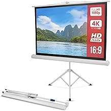 Pyle 50 Inch Portable Projector Screen with Tripod Stand – Lightweight, Durable, Easy Pull Setup Mobile Projection Screen with 4:3 Aspect Ratio, White Matte Fabric for Indoor/Outdoor Use