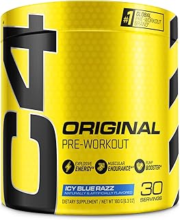 Cellucor C4 Original Pre Workout Powder ICY Blue Razz | Vitamin C for Immune Support | Sugar Free Preworkout Energy for Men & Women | 150mg Caffeine + Beta Alanine + Creatine | 30 Servings