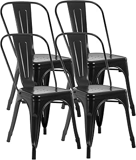 FDW Stackable Metal Dining Chairs